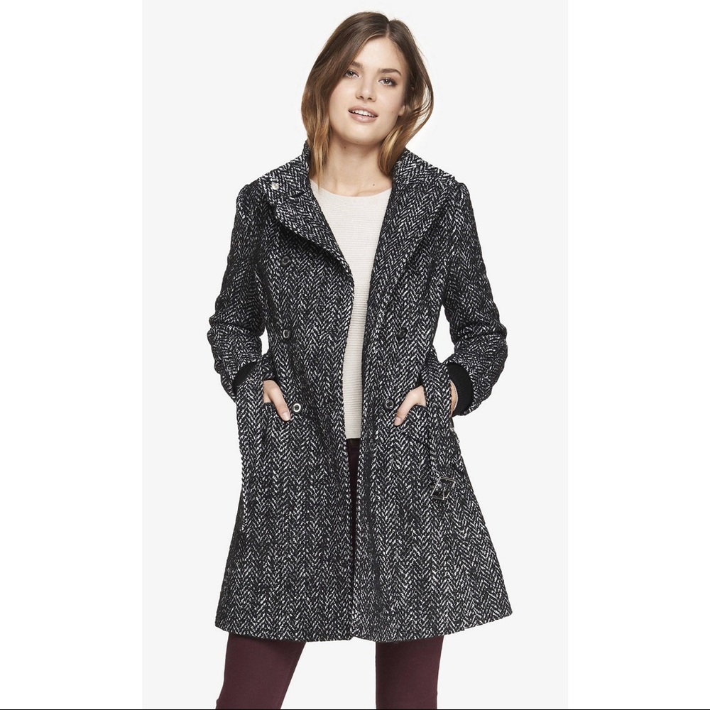 Express herringbone trench coat